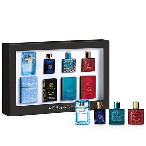 versace miniaturen set heren|Versace mini aftershave set.